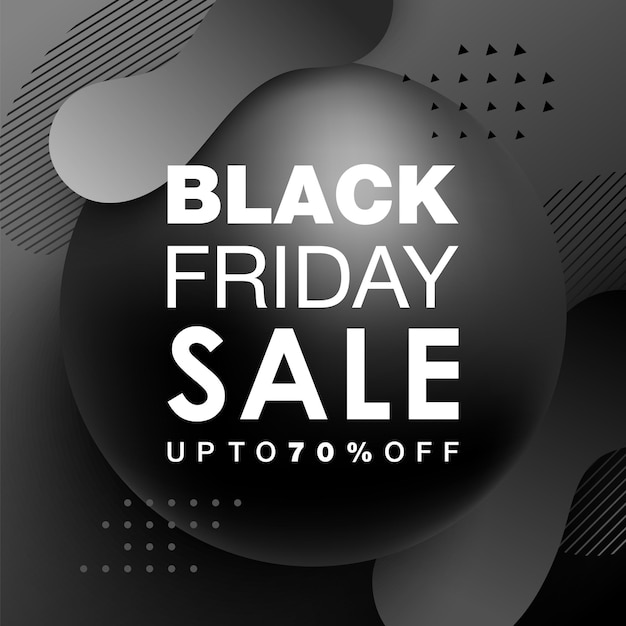 Black friday sale design with gradient shapes. trendy futuristic design posters with fluid forms. vector illustration