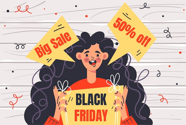 Black friday sale discount banner template background concept