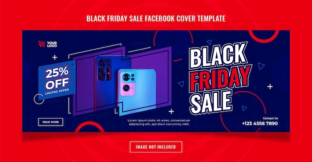 Vettore modello di copertina facebook di vendita del black friday