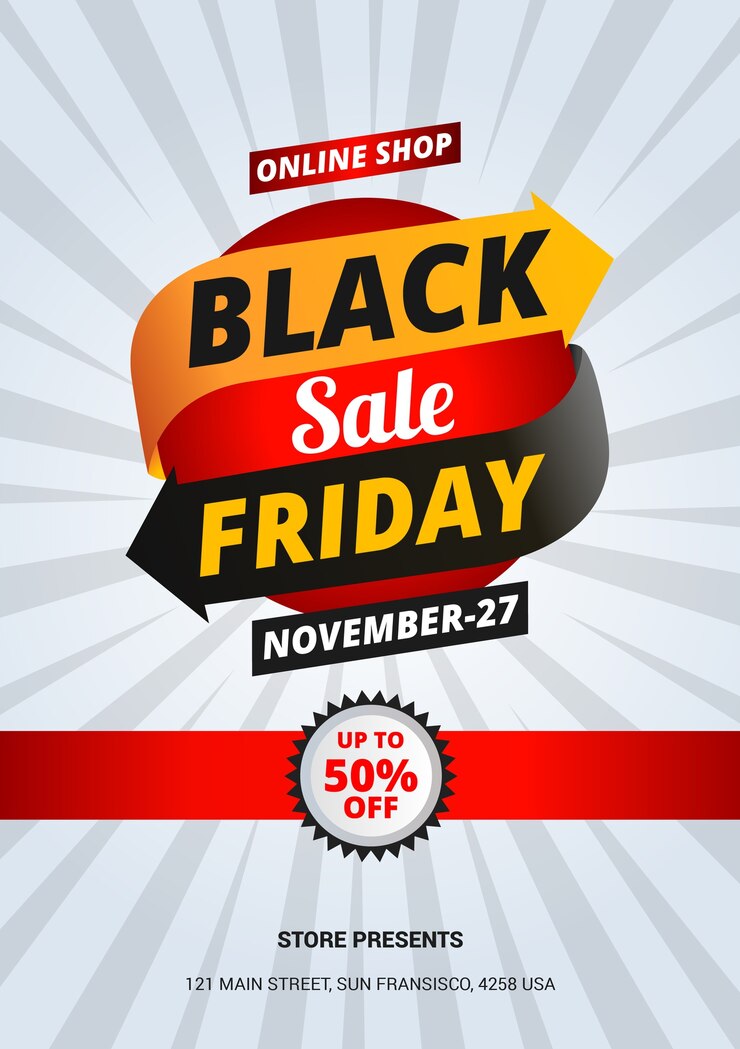 Vector black friday sale flyer design