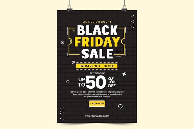 Black Friday Sale Flyer or Poster Design Template