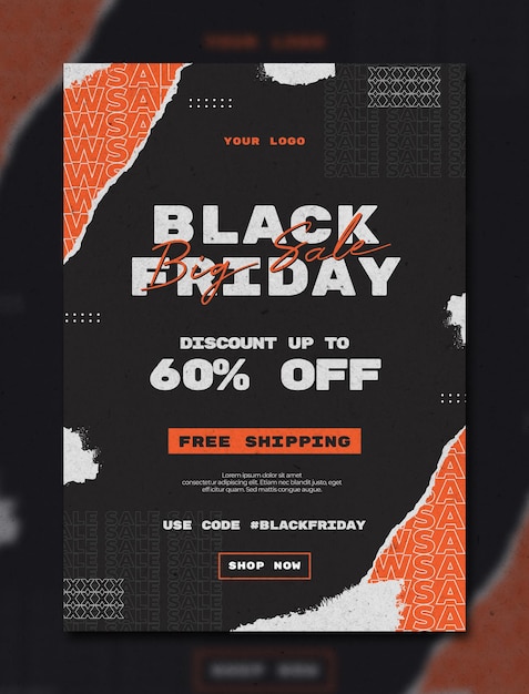 Vector black friday sale flyer poster template