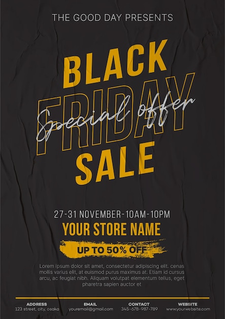 Vector black friday sale flyer template