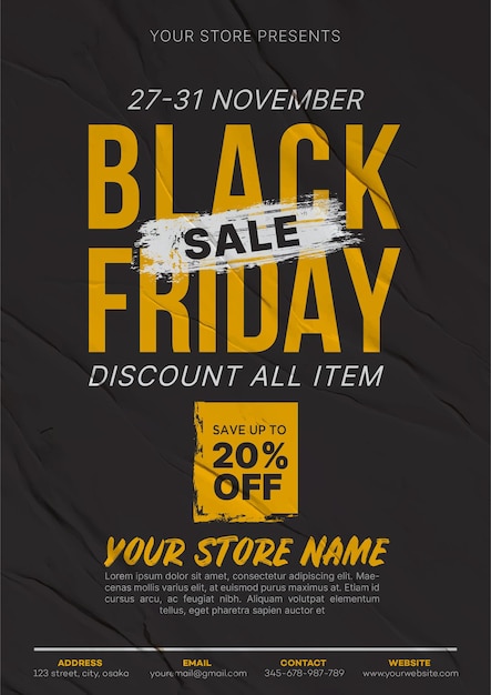 Black friday sale flyer template