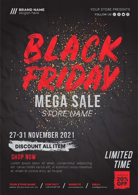 Vector black friday sale flyer template