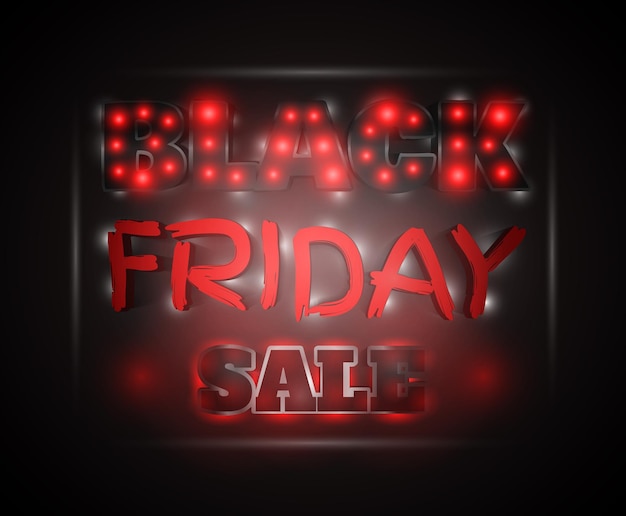 Black friday sale gloeiende tekst