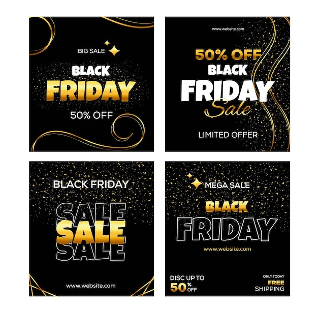 Black friday sale golden label sticker