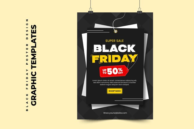 Vettore modello di progettazione grafica di vendita del black friday