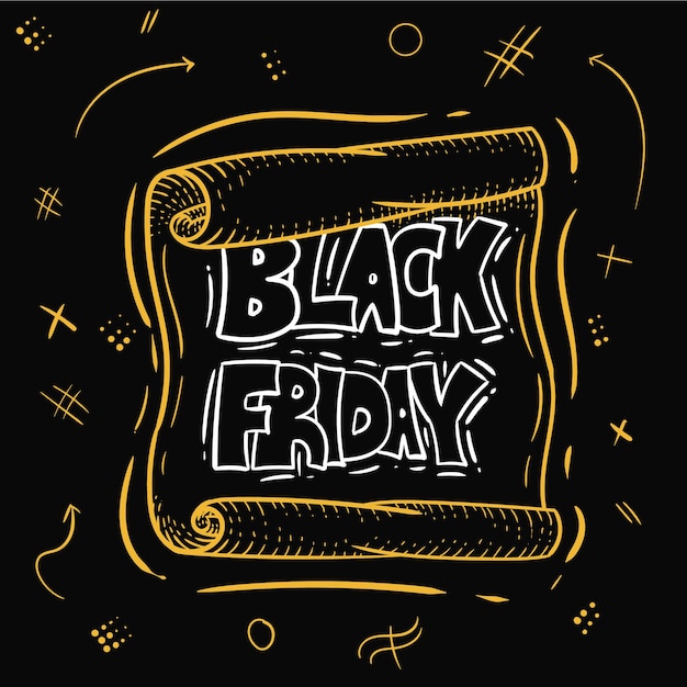 Black Friday Sale Handgetekende Banner Papier