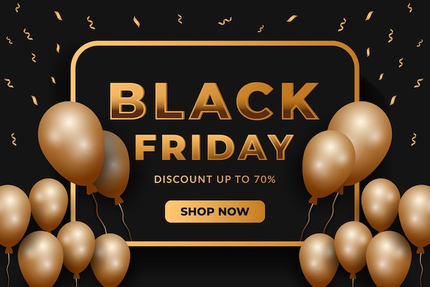 Black friday sale horizontal banner poster illustration