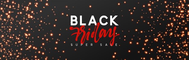 Black Friday sale Horizontal banner, web poster, website header. vector illustration