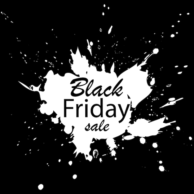 Vector black friday sale. ink and brushes. spot inscription.