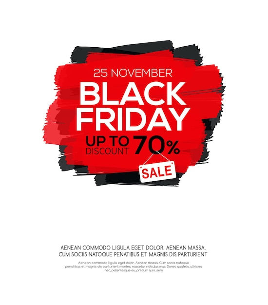 Black Friday sale inscription on abstract ink blots