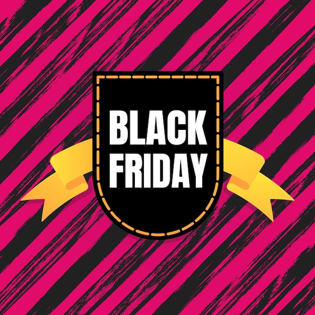 Black friday sale inspiration poster banner or flyer vector illustration isolated on brush stroke