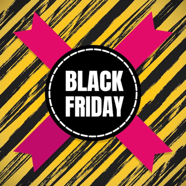 Black friday sale inspiration poster banner or flyer vector illustration isolated on brush stroke