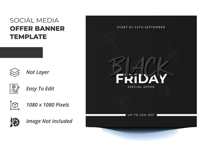 Black Friday sale and Instagram discount banner