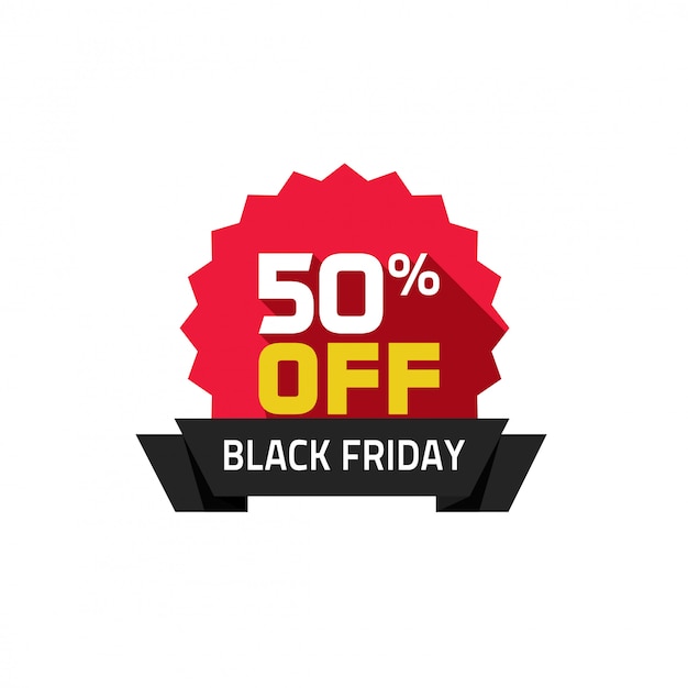 Black friday sale label vector flat cartoon