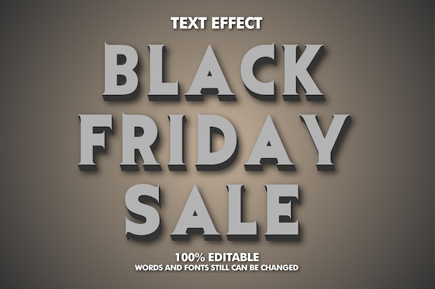 Black Friday sale Modern bold 3d typography fancy cartoon editable text effect