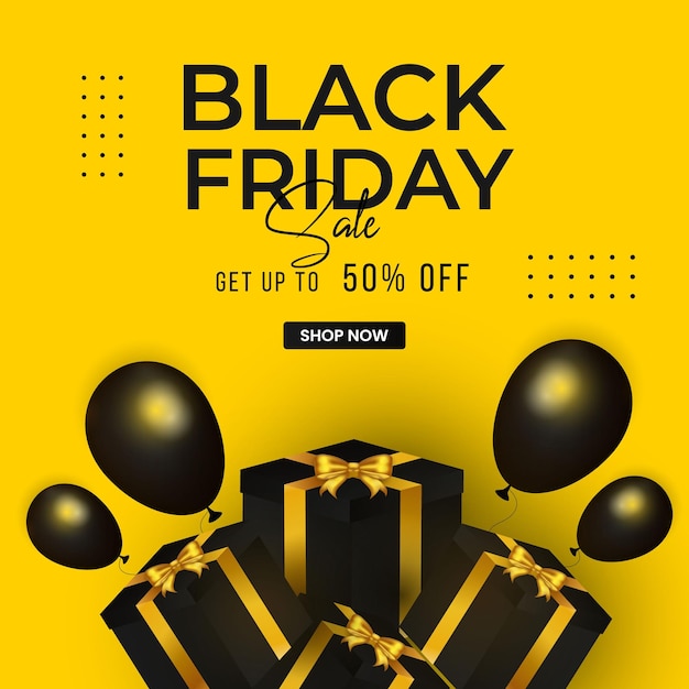 Vettore vendita del black friday design moderno di poster e banner con sconto