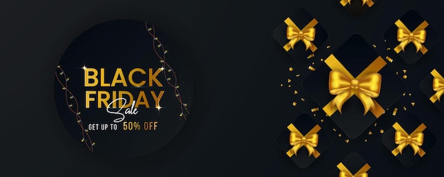 Black Friday sale Modern offers banner with gift box