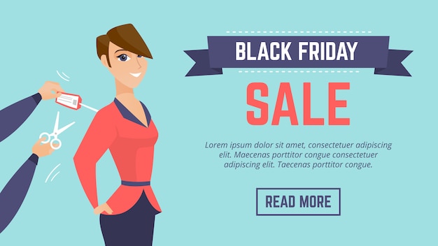 Vettore modello di manifesto moderno di vendita di black friday.