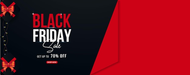 Black Friday sale modern red and black banner design