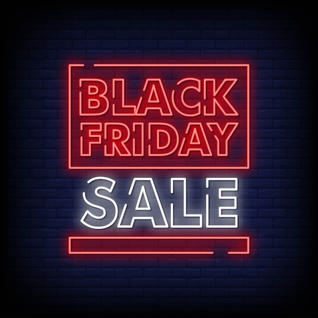 Insegna al neon di vendita di black friday