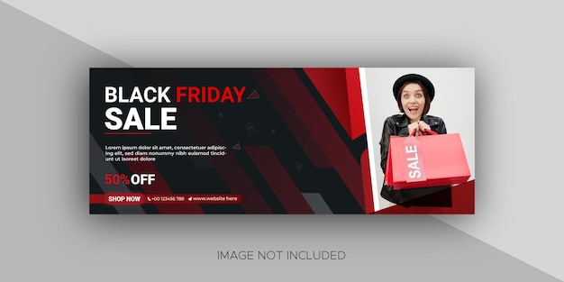 Banner di social media o modello di copertina di facebook per la vendita del black friday