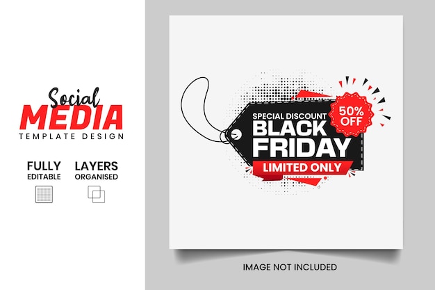 Vector black friday sale and offer banner design template