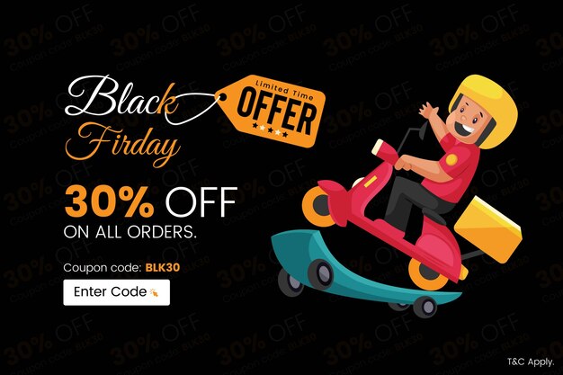 Vector black friday sale offer banner design