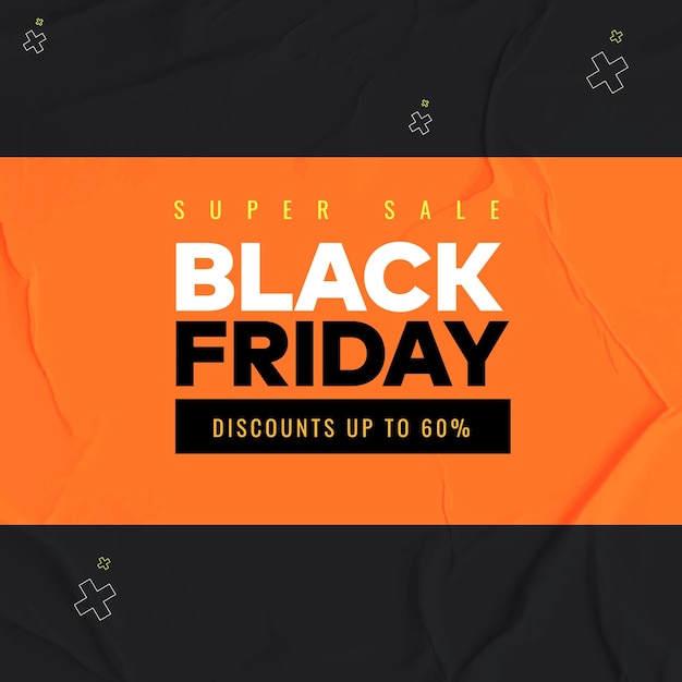 Vettore banner dell'offerta di vendita del black friday o modello di post