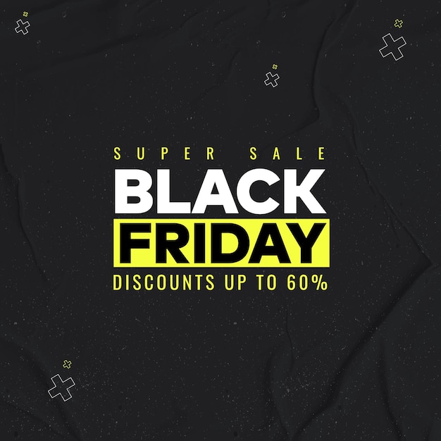 Vettore banner dell'offerta di vendita del black friday o modello di post