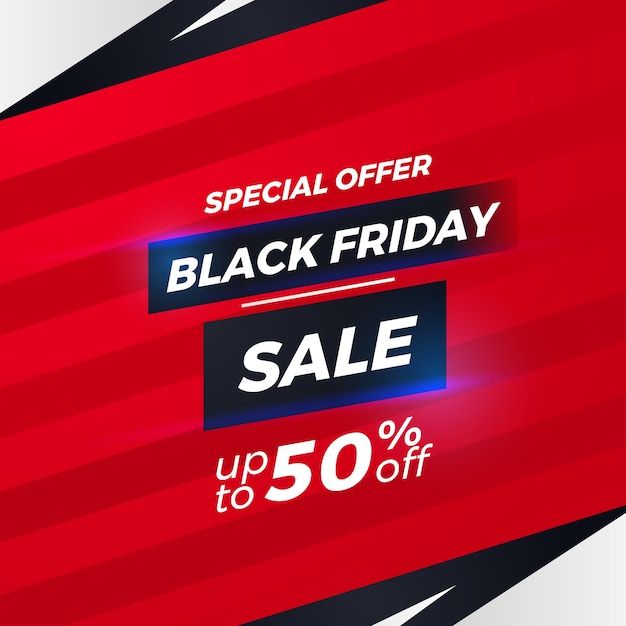 Modello semplice ed elegante dell'insegna del manifesto dello sconto promozionale dell'offerta di vendita del black friday