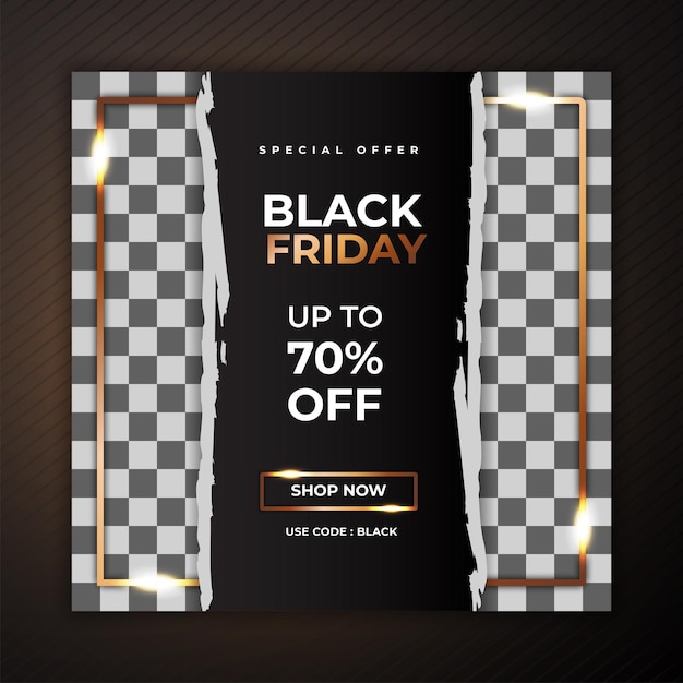 Black friday sale perfect for social media posts as well as posters and banners