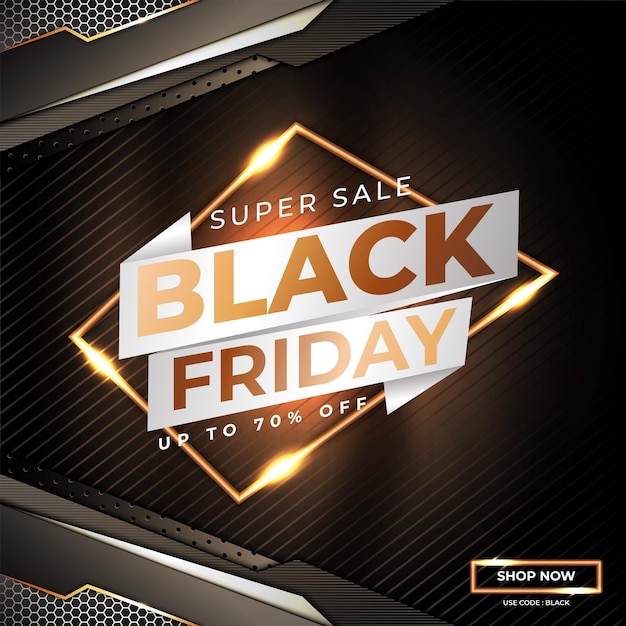 Saldi del black friday perfetti per i post sui social media, nonché per poster e banner