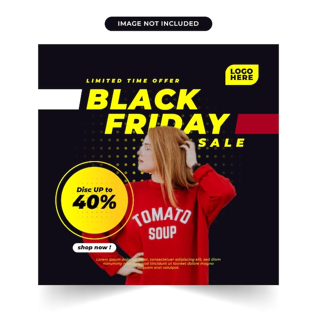 Vector black friday sale post and feed social media template