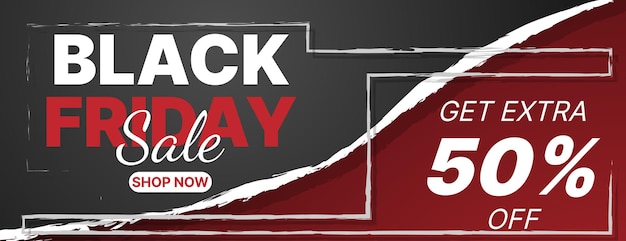 Black friday sale poster or banner background in red and black color