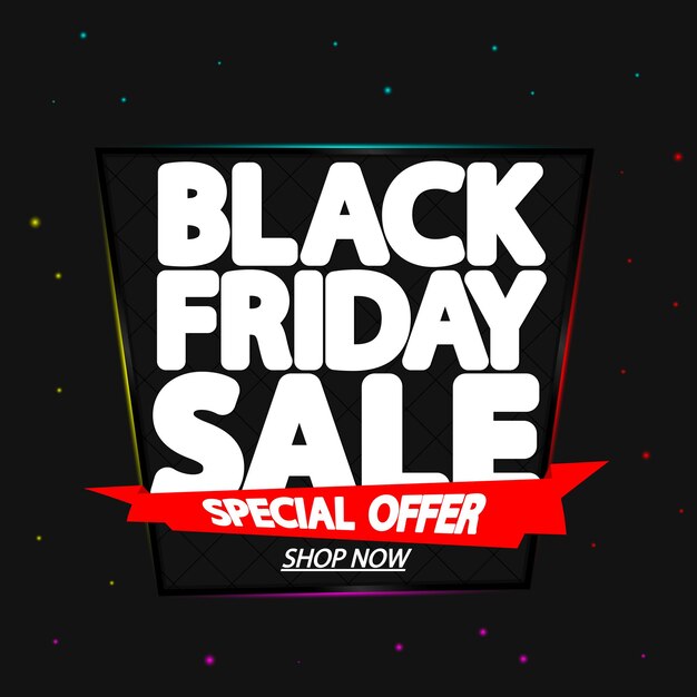 Vector black friday sale poster design template or banner for shop and online store vector illustration