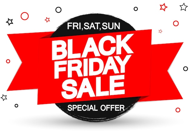 Black friday sale poster design template or banner for shop and online store vector illustration