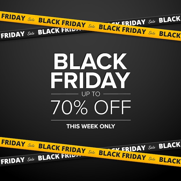 Black Friday sale poster design template Discount flyer vector banner