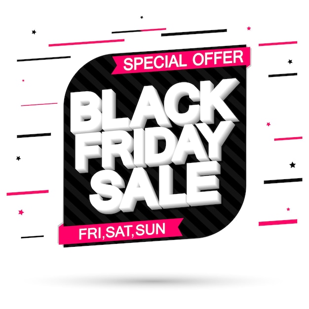 Black Friday Sale poster design template Promotion banner for shop or online store vector