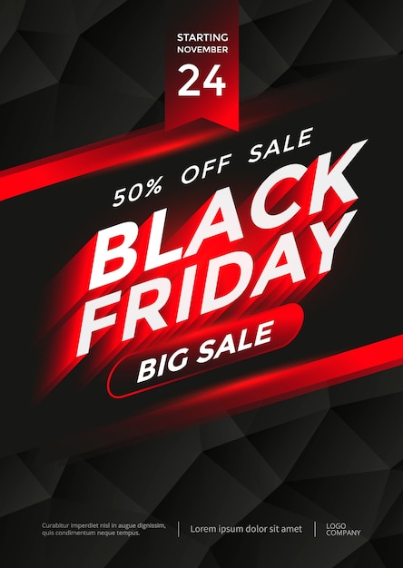 Black friday sale poster design template. vector illustration