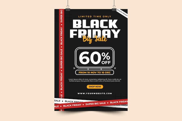 Black friday sale poster or flyer design template