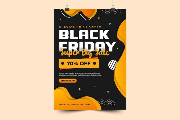 Modello di progettazione di poster o volantini per la vendita del black friday