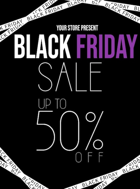 Vector black friday sale poster flyer social media post design