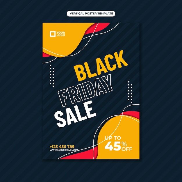 Vettore modello di poster di vendita del black friday