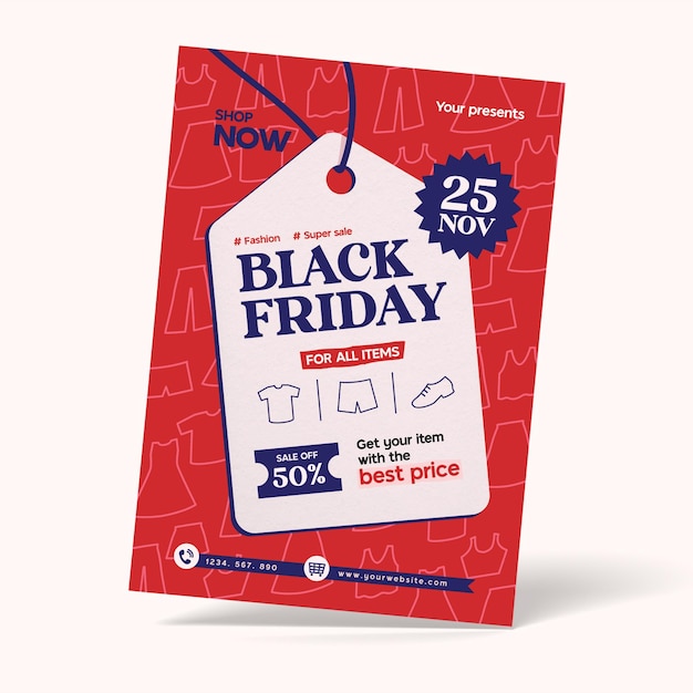 Modello di poster di vendita del black friday