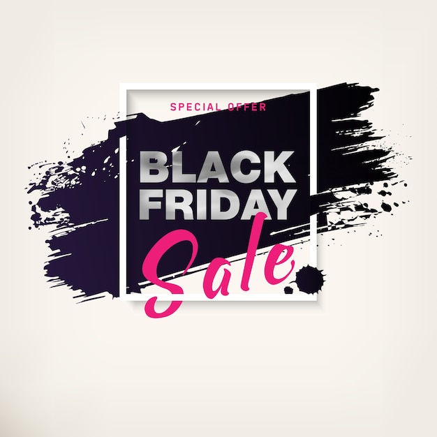 Black Friday Sale Poster with silver text