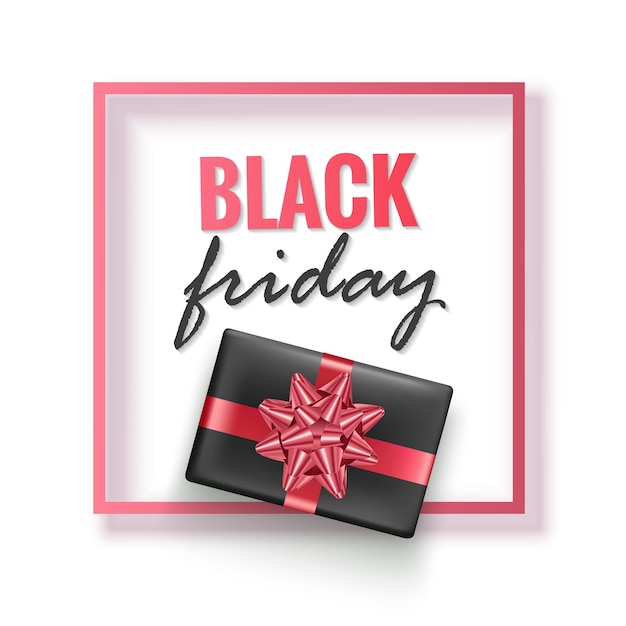 Black Friday Sale-promotieposter of banner in zwarte en rode stijl Promotie- en winkelsjabloon