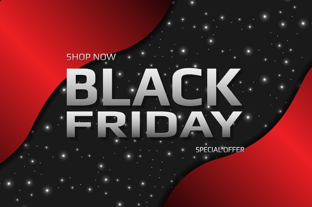 Black friday sale promotion banner. Black friday red metallic and festive sale banner template.